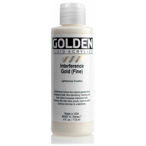 Краска акриловая Golden Fluid, банка 118 мл, № 2467 золотой с разводами