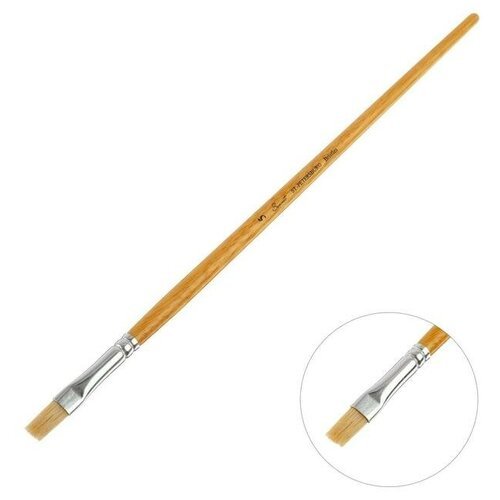 Кисть 'Сонет' № 5, щетина, плоская, длинная ручка, d=9 мм