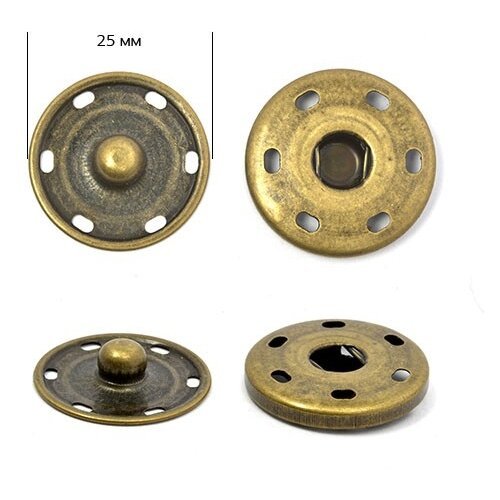 Кнопки TBY Кнопка пришивная TBY-SBB 30 мм, 72 шт., античная латунь