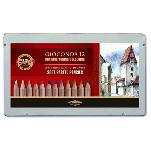 KOH-I-NOOR Пастельные карандаши Gioconda 12 цветов (8827012005PL), разноцветный